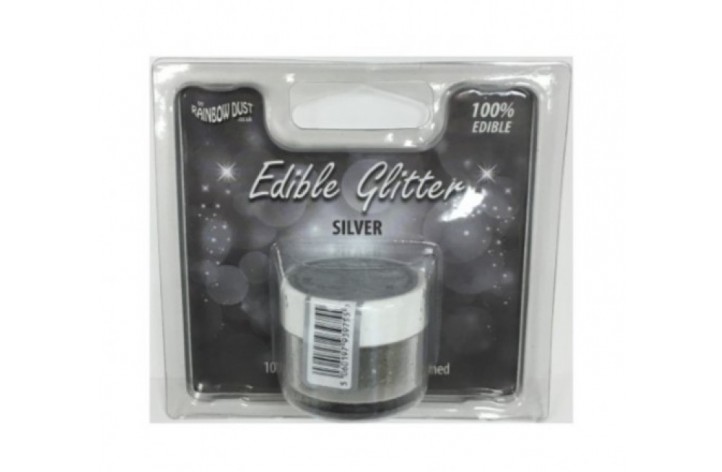 Rainbow Dust Edible Glitter - Silver 5g